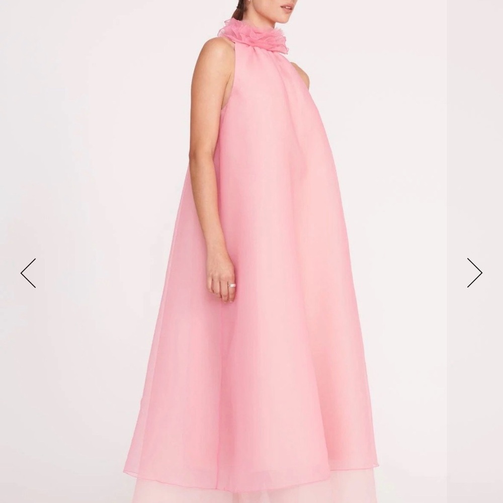 STAUD Pink Organza Maxi Dress